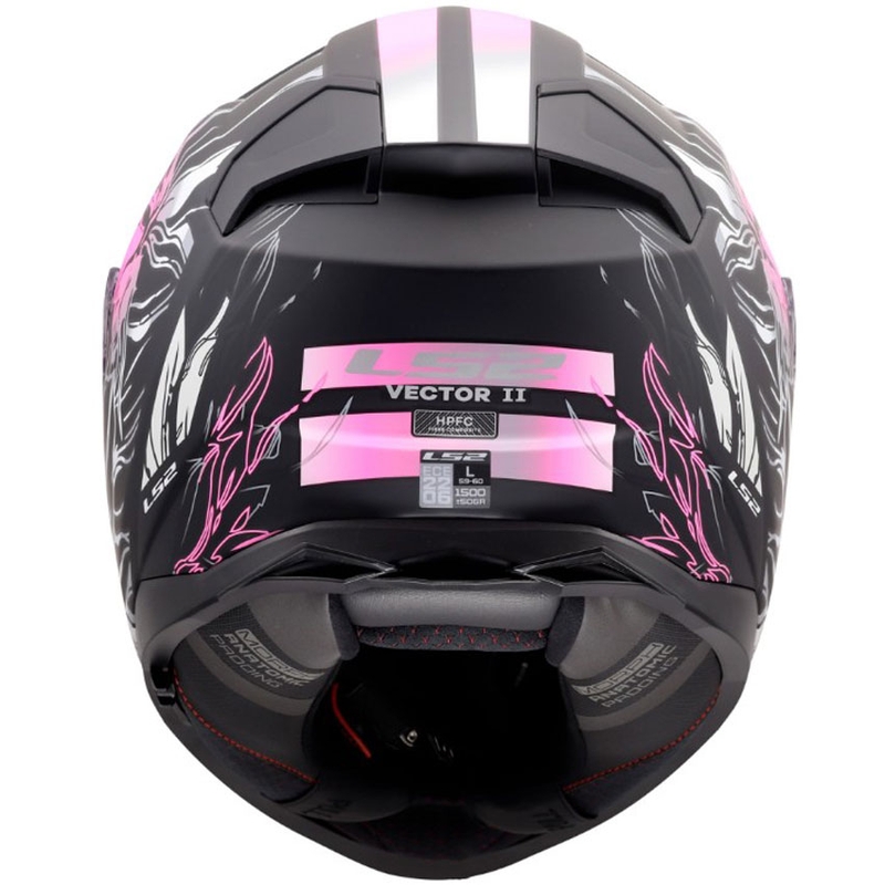 Casco integral de motocicleta LS2 FF811 Vector II Darflo negro mate-rosa