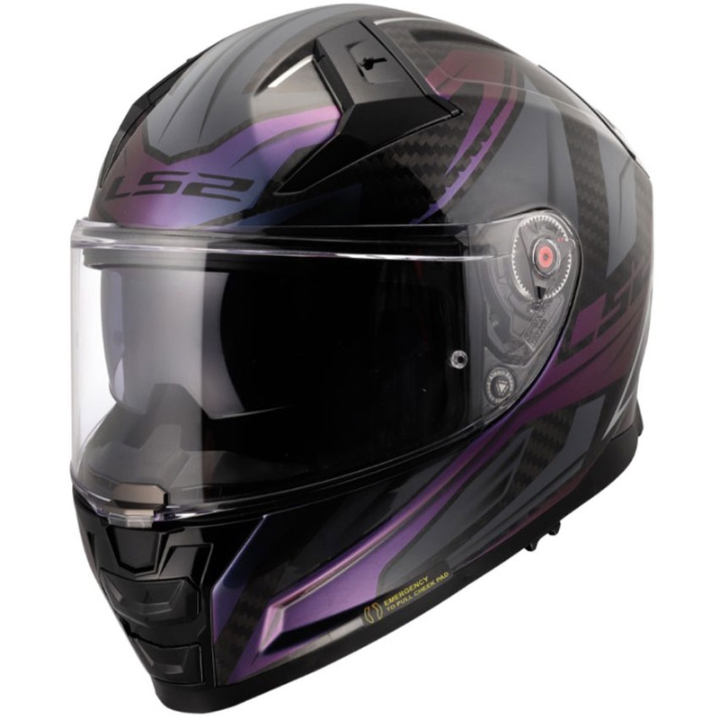 Casco integral de motocicleta LS2 FF811 Vector II C Savage Chameleon negro-violeta