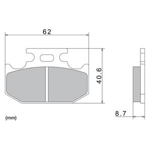 Pastillas de freno NISSIN compuesto semimetálico 62x40,6x8,7 mm 2 uds