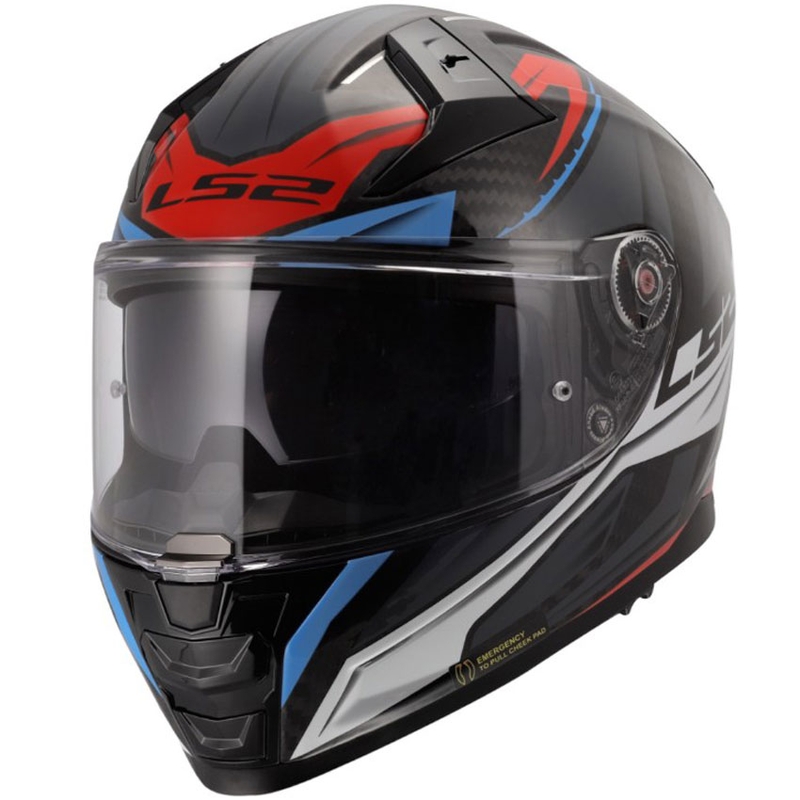 Casco integral de motocicleta LS2 FF811 Vector II C Savage blanco-azul-rojo