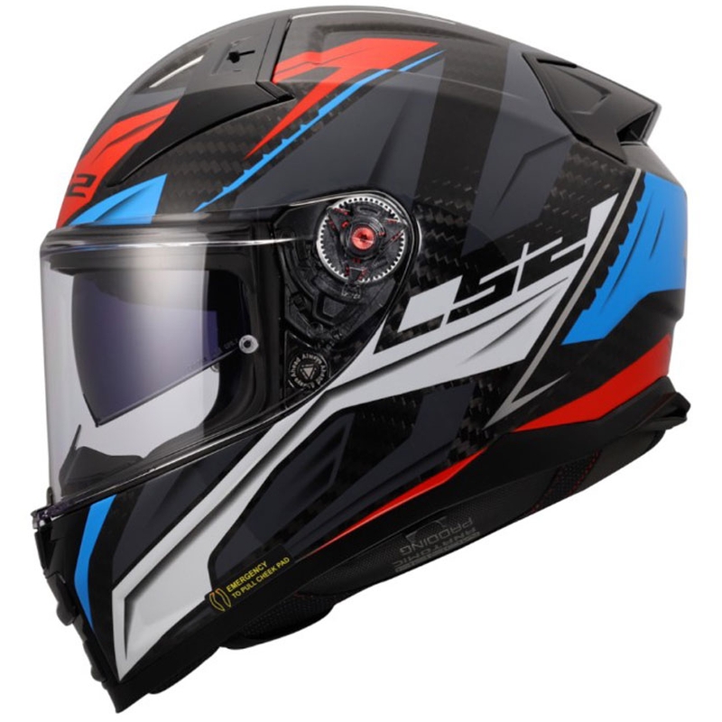 Casco integral de motocicleta LS2 FF811 Vector II C Savage blanco-azul-rojo