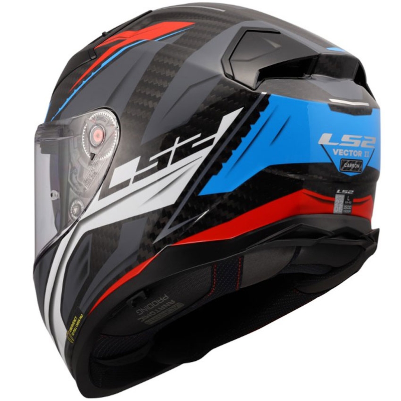 Casco integral de motocicleta LS2 FF811 Vector II C Savage blanco-azul-rojo