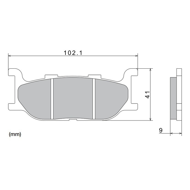 Pastillas de freno NISSIN compuesto semimetálico 102,1x41x9 mm 2 uds