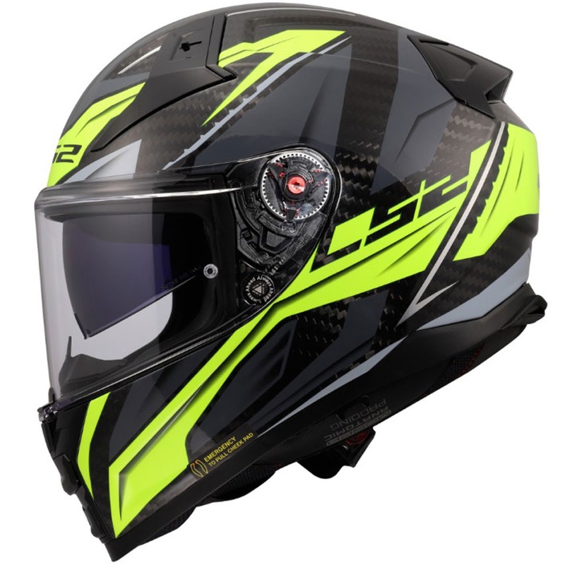 Casco integral de motocicleta LS2 FF811 Vector II C Savage amarillo brillante HV