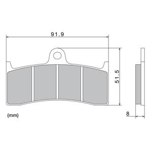 Pastillas de freno NISSIN compuesto semimetálico 91,9x51,5x8 mm 2 uds