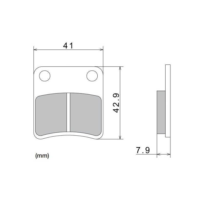 Pastillas de freno NISSIN compuesto semimetálico 41x42,9x7,9 mm 2 uds