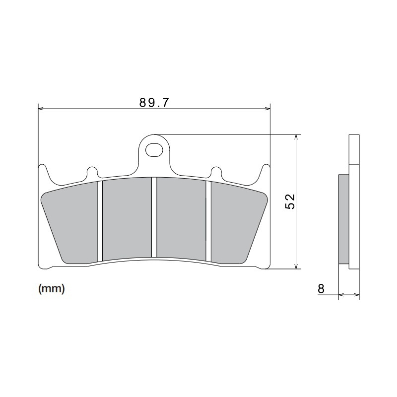 Pastillas de freno NISSIN compuesto semimetálico 89,7x52x8 mm 2 uds