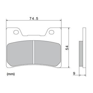 Pastillas de freno NISSIN compuesto semimetálico 74,5x54x9 mm 2 uds