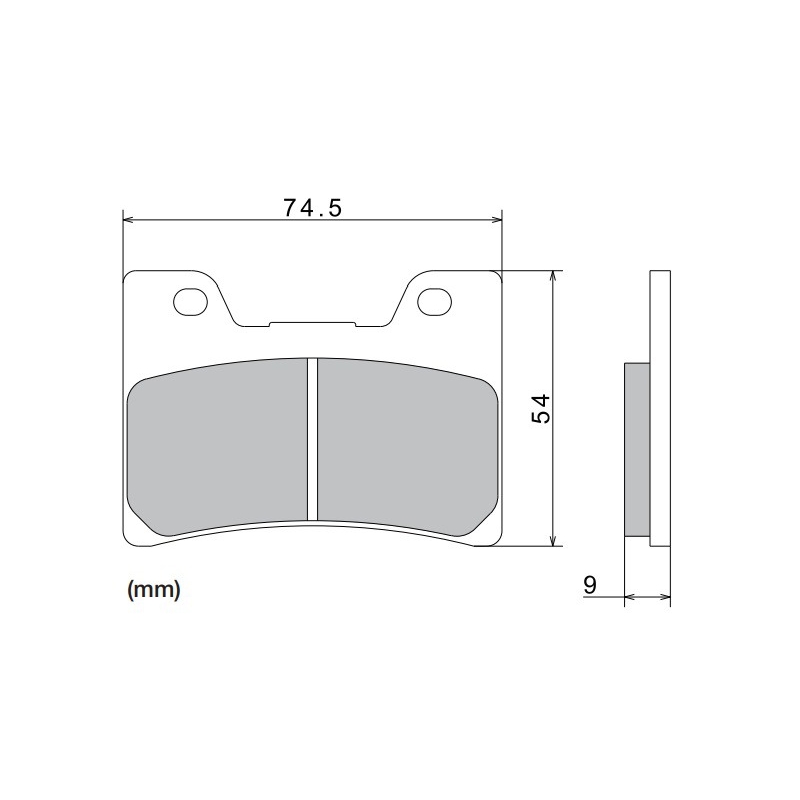 Pastillas de freno NISSIN compuesto semimetálico 74,5x54x9 mm 2 uds