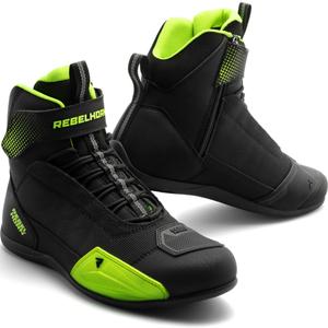 Botas de moto Rebelhorn Swift negro-amarillo fluo
