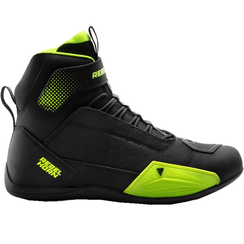 Botas de moto Rebelhorn Swift negro-amarillo fluo