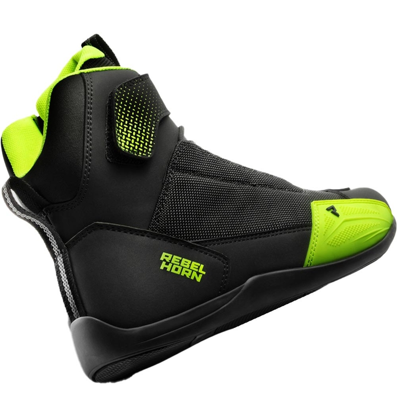 Botas de moto Rebelhorn Swift negro-amarillo fluo
