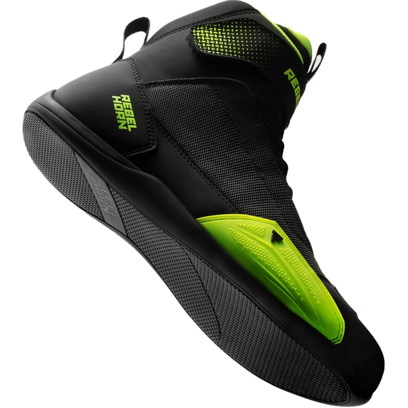 Botas de moto Rebelhorn Swift negro-amarillo fluo