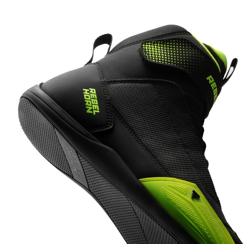 Botas de moto Rebelhorn Swift negro-amarillo fluo