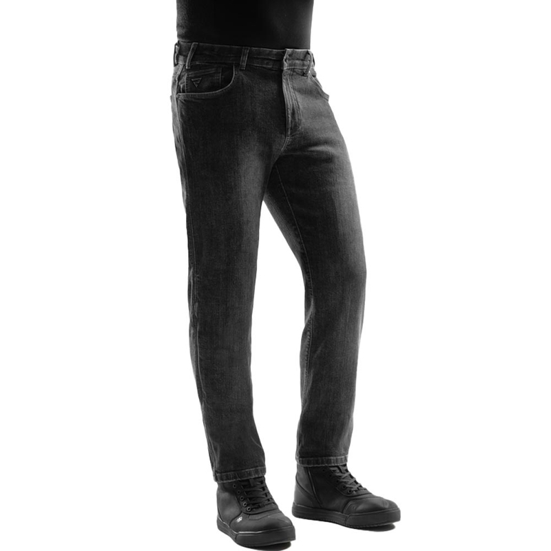 Vaqueros de moto Rebelhorn Classic Monolayer Extra Cropped en negro lavado