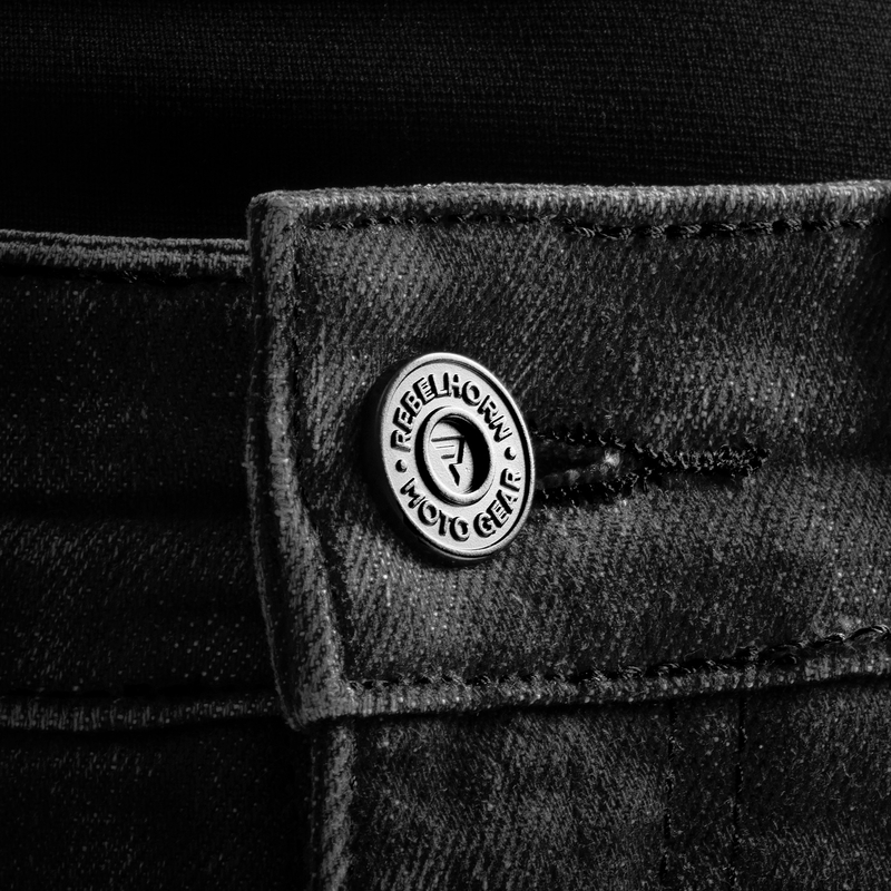 Vaqueros de moto Rebelhorn Classic Monolayer Extra Cropped en negro lavado