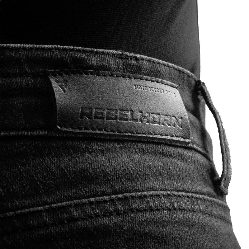 Vaqueros de moto Rebelhorn Classic Monolayer Extra Cropped en negro lavado