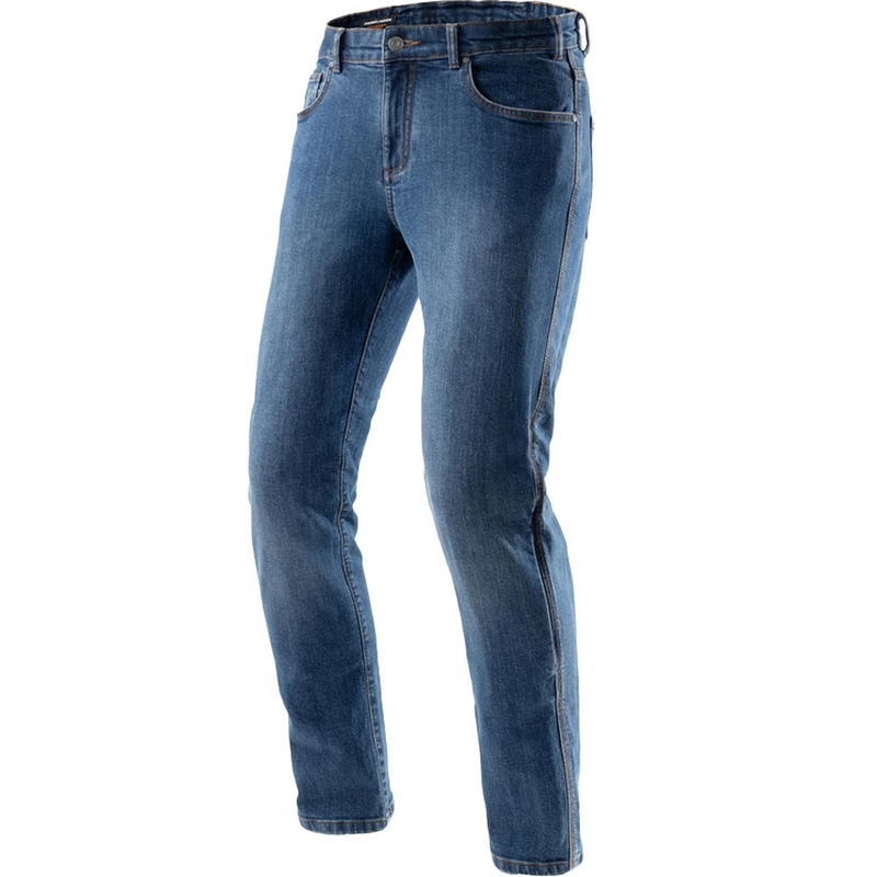Vaqueros biker monocapa clásicos Rebelhorn en azul lavado