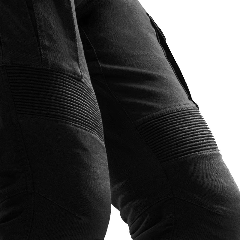 Pantalones vaqueros de moto Rebelhorn Faster cortos, color negro.