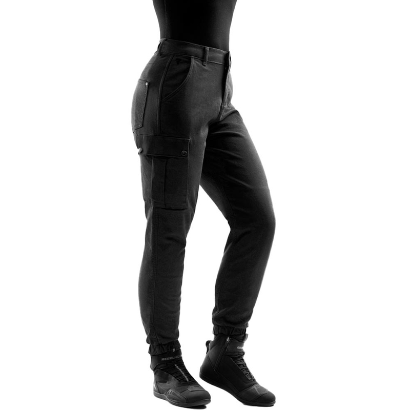 Pantalones vaqueros de moto para mujer Rebelhorn Faster negros