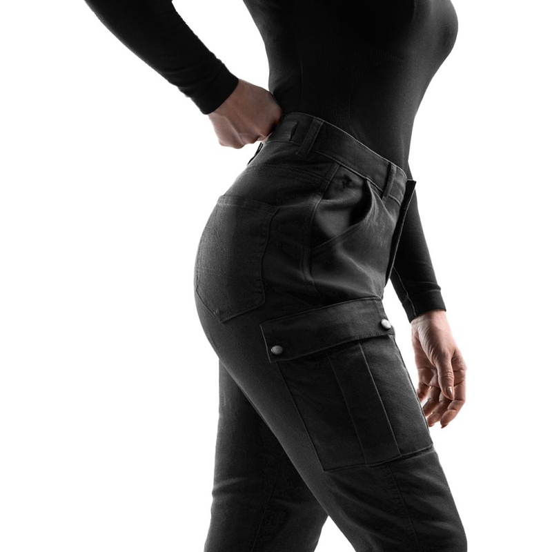 Pantalones vaqueros de moto para mujer Rebelhorn Faster negros