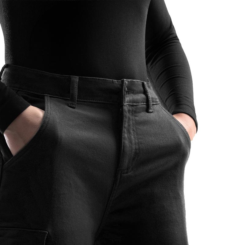 Pantalones vaqueros de moto para mujer Rebelhorn Faster negros