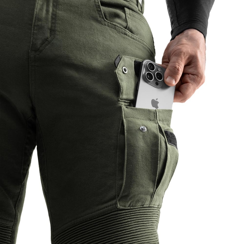 Pantalones vaqueros de moto cortos Rebelhorn Faster verdes
