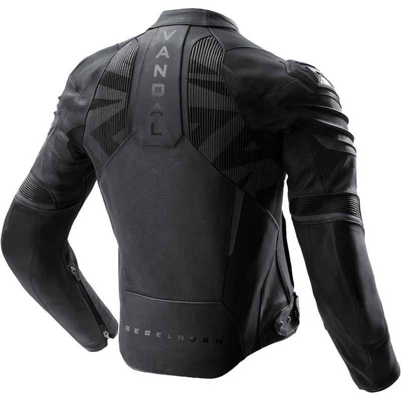 Chaqueta de moto de cuero Rebelhorn Vandal 2 negra