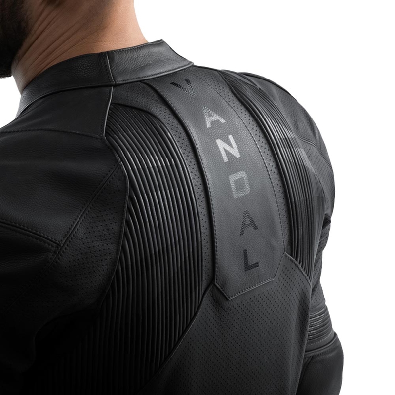 Chaqueta de moto de cuero Rebelhorn Vandal 2 negra