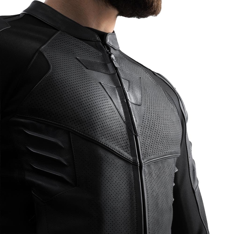 Chaqueta de moto de cuero Rebelhorn Vandal 2 negra
