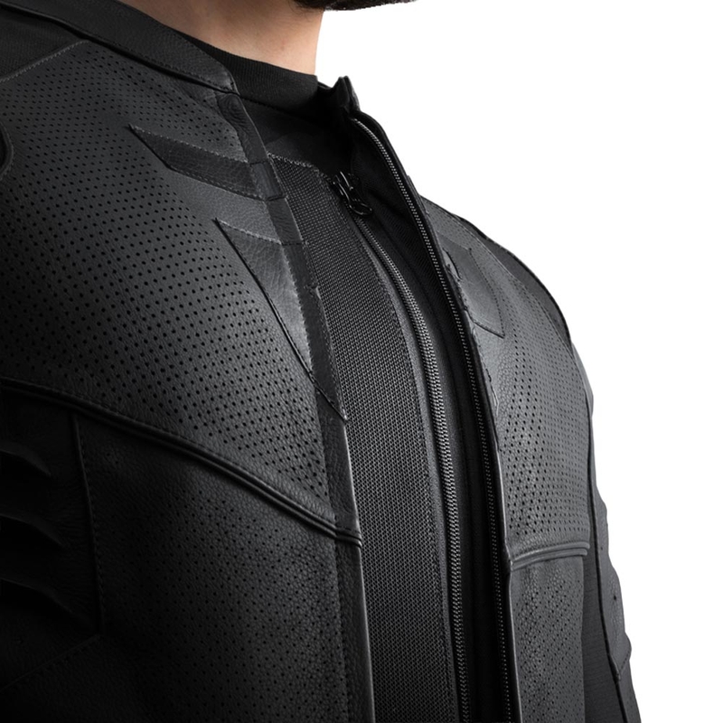 Chaqueta de moto de cuero Rebelhorn Vandal 2 negra