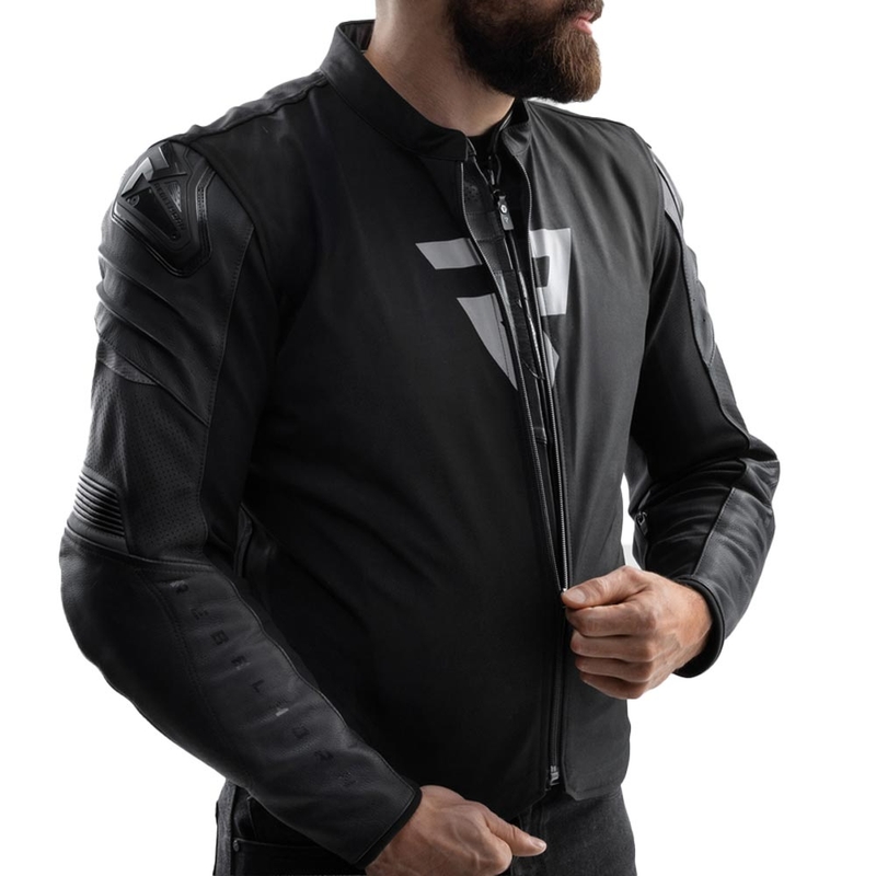 Chaqueta de moto de cuero Rebelhorn Vandal 2 negra