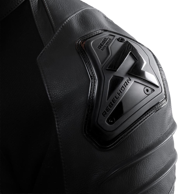 Chaqueta de moto de cuero Rebelhorn Vandal 2 negra