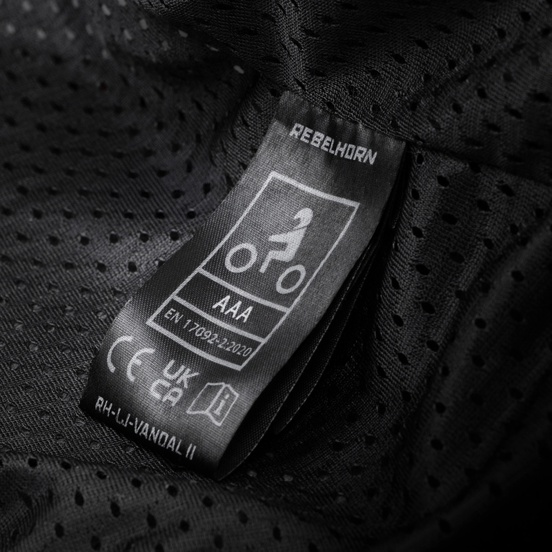 Chaqueta de moto de cuero Rebelhorn Vandal 2 en negro, gris y amarillo fluorescente