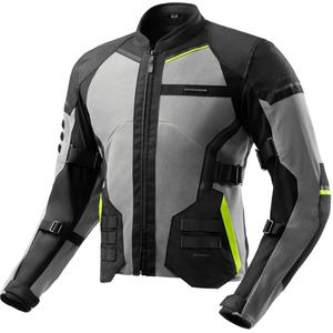 Chaqueta de moto Rebelhorn Scandal 3 en negro, gris y amarillo fluorescente