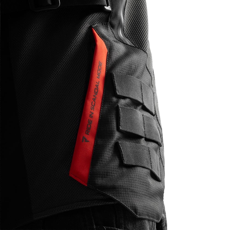 Chaqueta de moto Rebelhorn Scandal 3 gris oscuro, negro y rojo