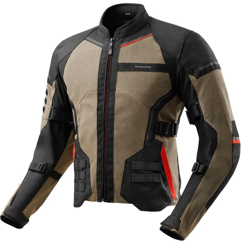 Chaqueta de moto Rebelhorn Scandal 3 color arena, negro y rojo