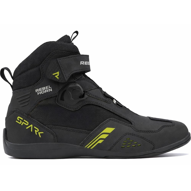 Botas de moto Rebelhorn Spark 3 negro-amarillo fluo