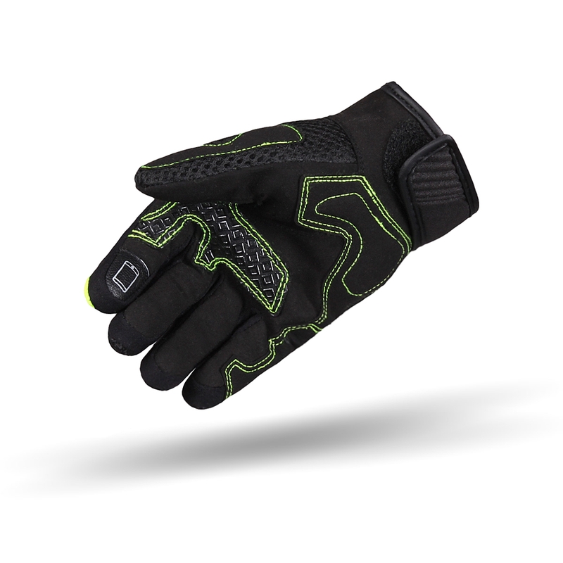 Guantes de moto Street Racer Stunt en negro y amarillo fluorescente