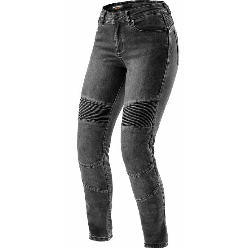 Vaqueros de motociclista recortados Rebelhorn Agness 2 Mono, negro lavado