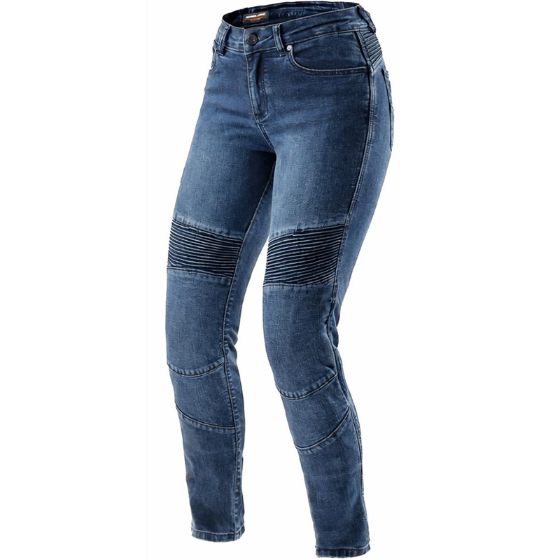 Vaqueros de moto para mujer Rebelhorn Agness 2 Mono azul lavado