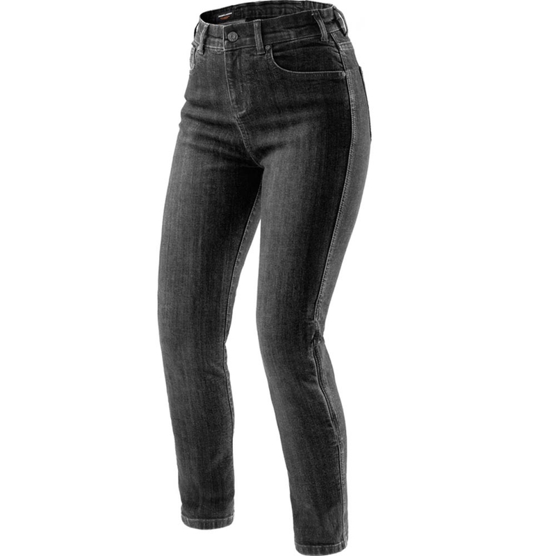 Vaqueros de moto para mujer Rebelhorn Classic Monolayer negro lavado
