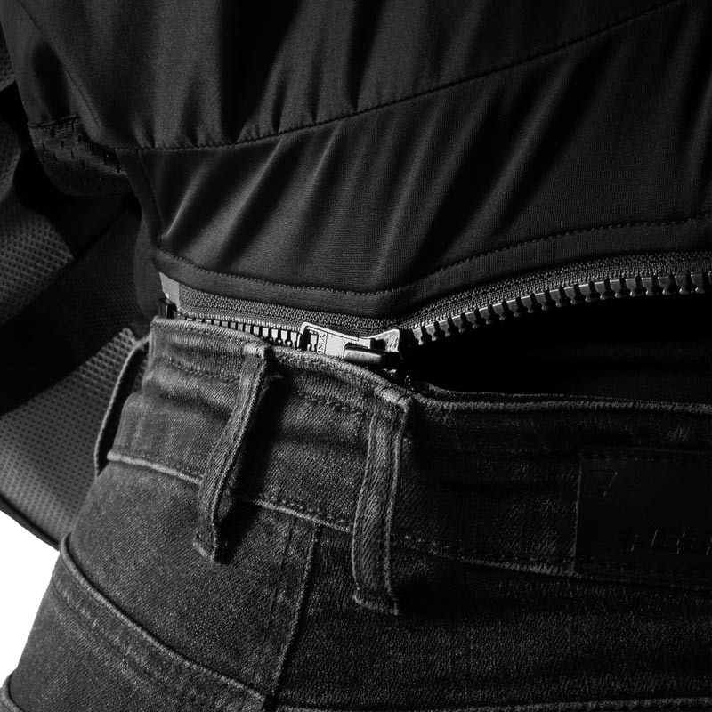 Vaqueros de moto para mujer Rebelhorn Classic Monolayer negro lavado