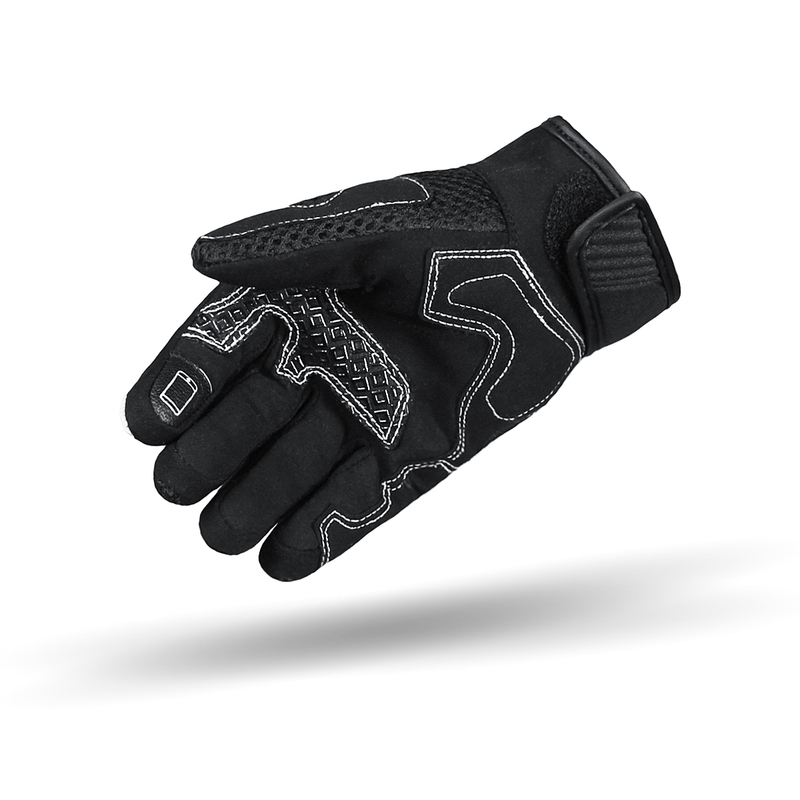 Guantes de moto Street Racer Stunt en blanco y negro
