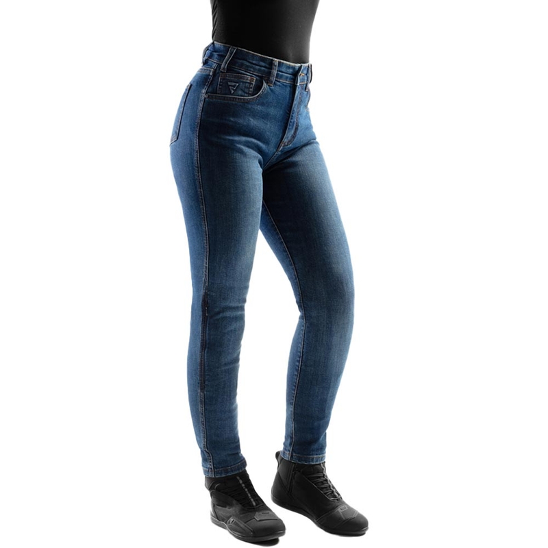 Vaqueros de moto para mujer Rebelhorn Classic Monolayer azul lavado