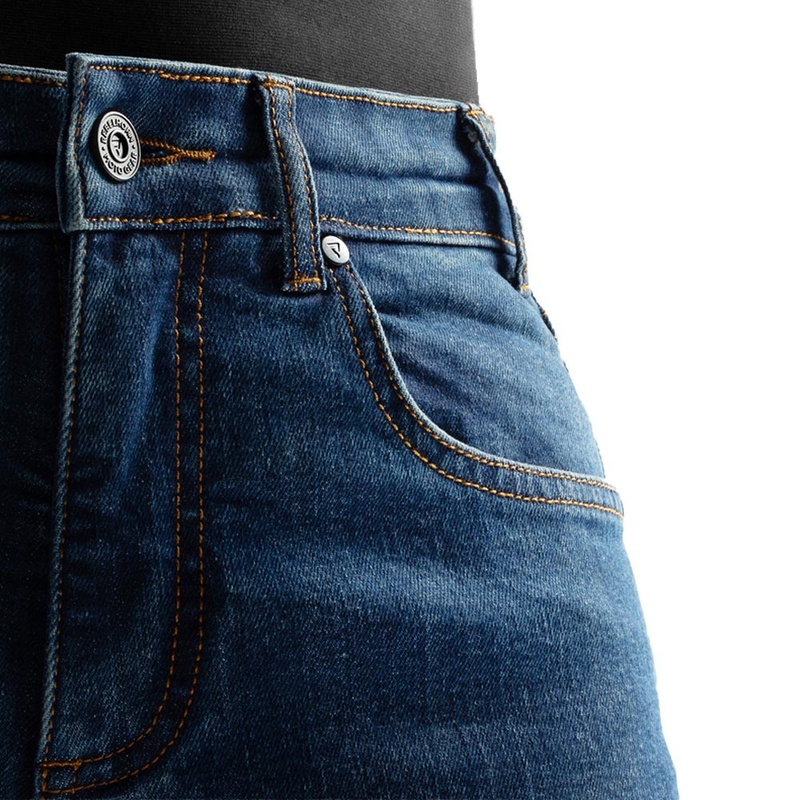 Vaqueros de moto para mujer Rebelhorn Classic Monolayer azul lavado