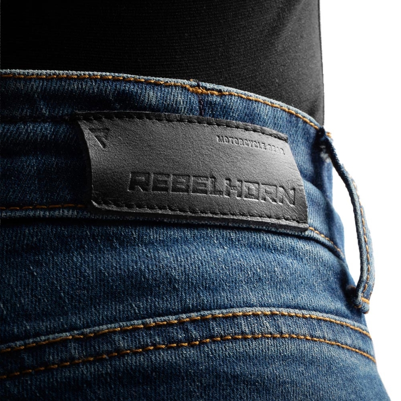 Vaqueros de moto para mujer Rebelhorn Classic Monolayer azul lavado