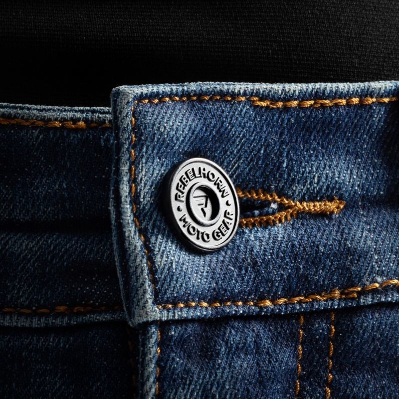 Vaqueros de moto para mujer Rebelhorn Classic Monolayer azul lavado