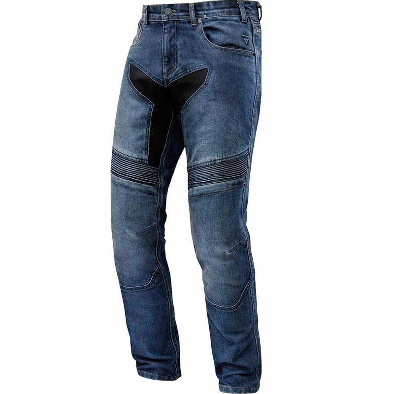 Pantalones vaqueros de moto cortos Rebelhorn Eagle 4 SF, color azul lavado.