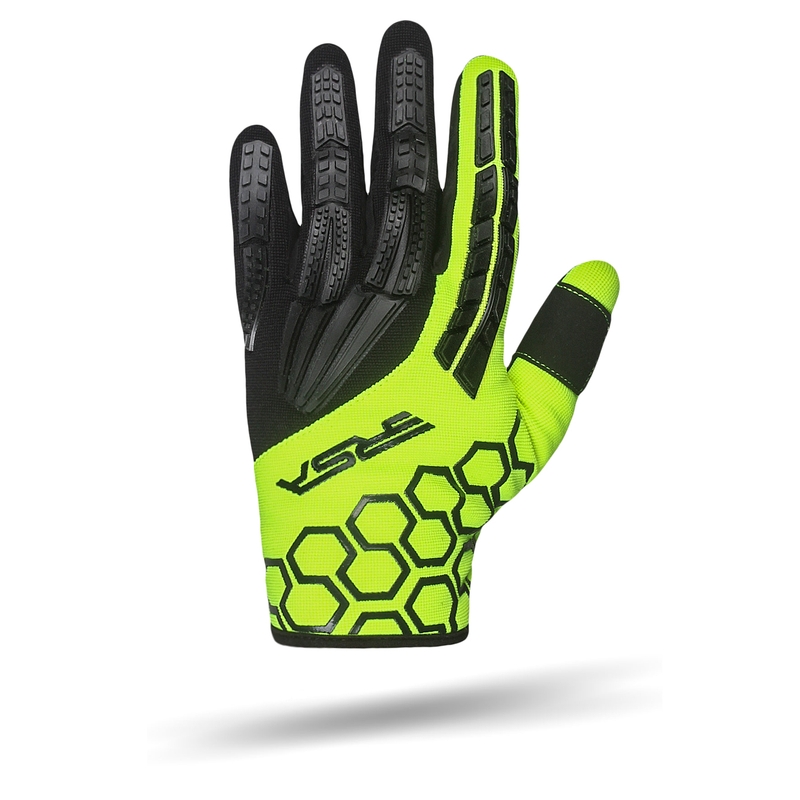 Guantes de moto RSA MX EVO negro-amarillo fluo